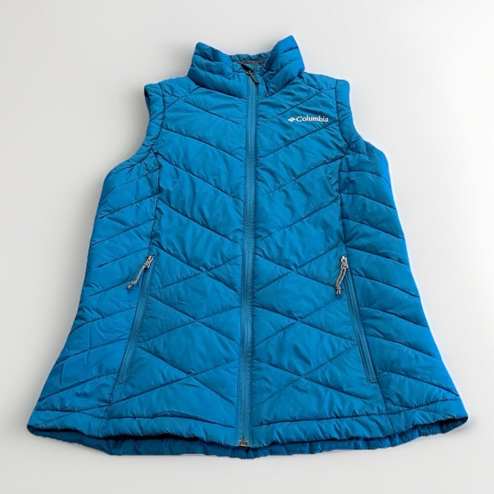 Columbia Womens Blue Heavenly Omni Heat Insulated Vest Size S SMALL WL0009